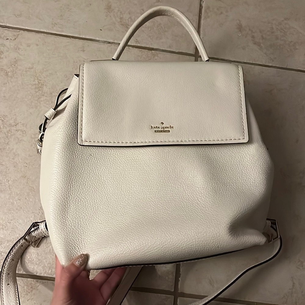Cream Kate Spade Backpack Purse